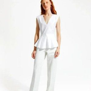 Theory Sleeveless Peplum Top White Medium